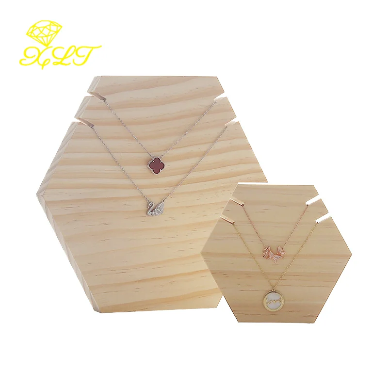 Hexagon Wooden Necklace Jewelry Rack Storage Board Hanging Necklace Display Rack Pendant Holder Jewelry Rack Jewelry Organizer