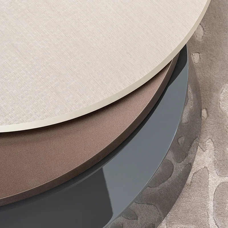 Tavolino girevole minimalista italiano soggiorno tavolo da tè in acciaio inossidabile per uso domestico luce di lusso ad alto senso