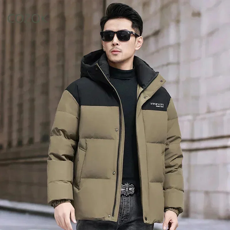 COZOK Short Down Jacket Hooded Jackets Duck Padding Designer Clothes Men Man Men's Clothing Warm Winter Coat