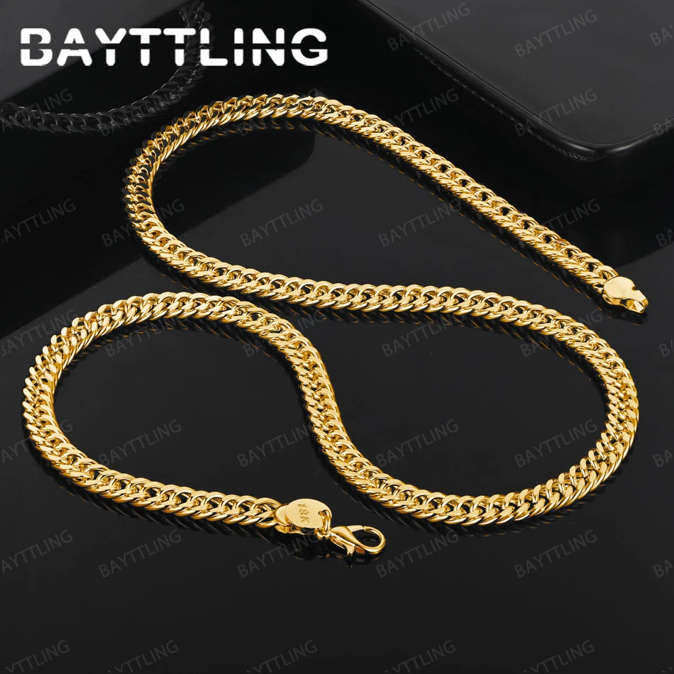 

925 Sterling Silver 18k Gold 6mm Snake Chain Necklace Fashion Men'S And Women'S Jewelry Punk Hip-Hop Accessories
