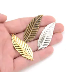 30Pcs Antique Bronze Rhodium Gold Color Leaf Filigree Wraps Connectors Charms Metal Iron Gift Decoration DIY Wholesale 50*17mm
