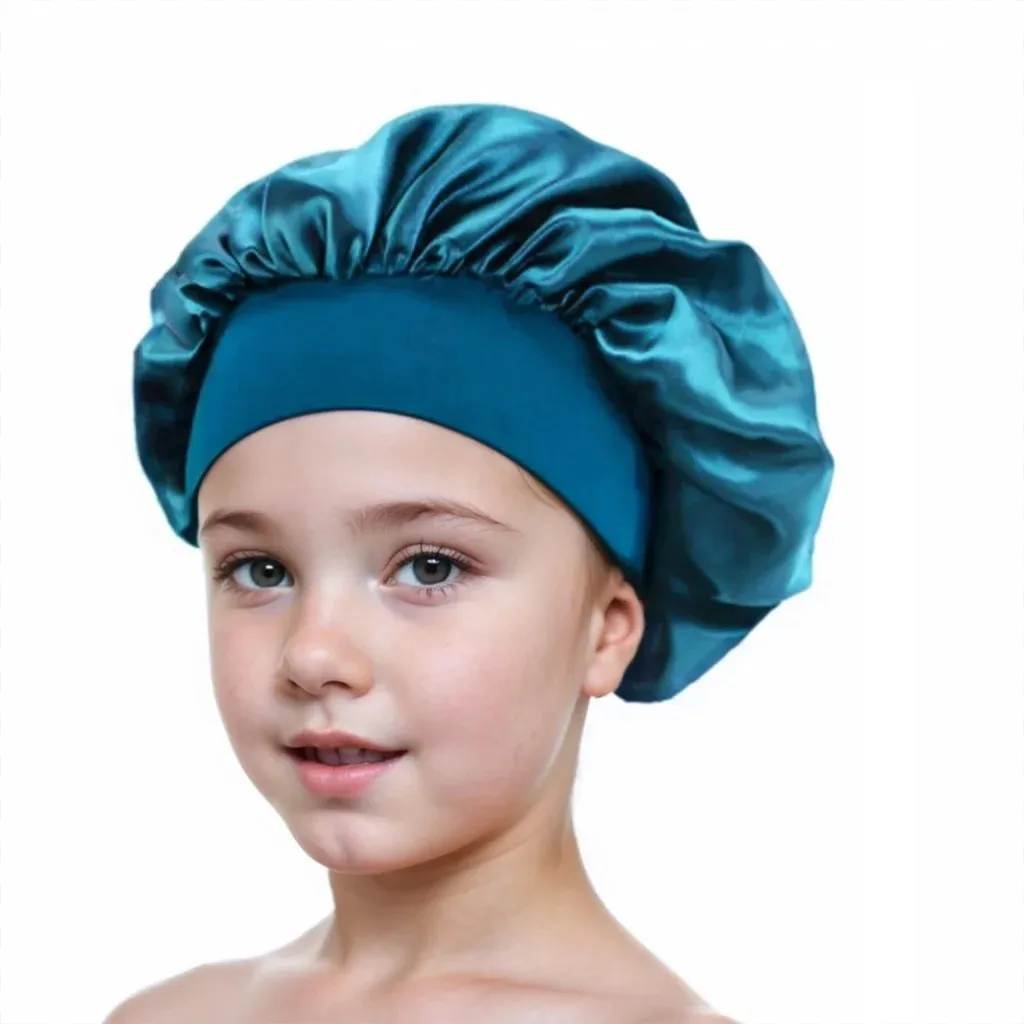 Lolalet Bonnet Satin Longue Pour Fille - Bonnet De Nuit Enfants 5-12 Ans Avec Élastique