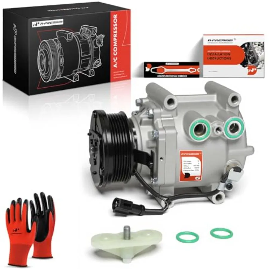 

Air Conditioner AC Compressor with Clutch for Ford Thunderbird 2002-2005 Jaguar S-Type 2000-2008 Lincoln LS 2000-2006, aluminum