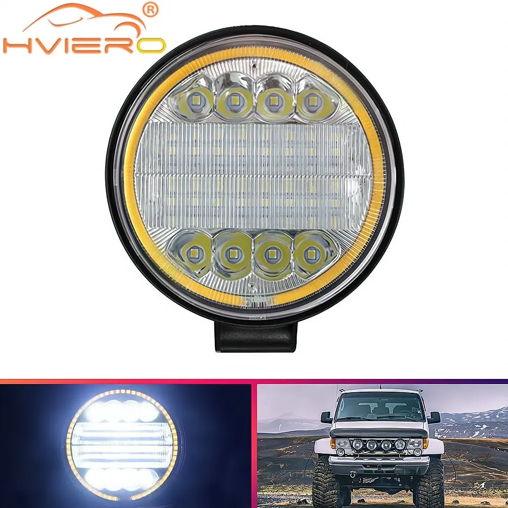 

1X Round Car Light Strip Work 12V LED 72W Waterproof Off-road Vehicle Overhaul General Front Modification Automobiles Headlight