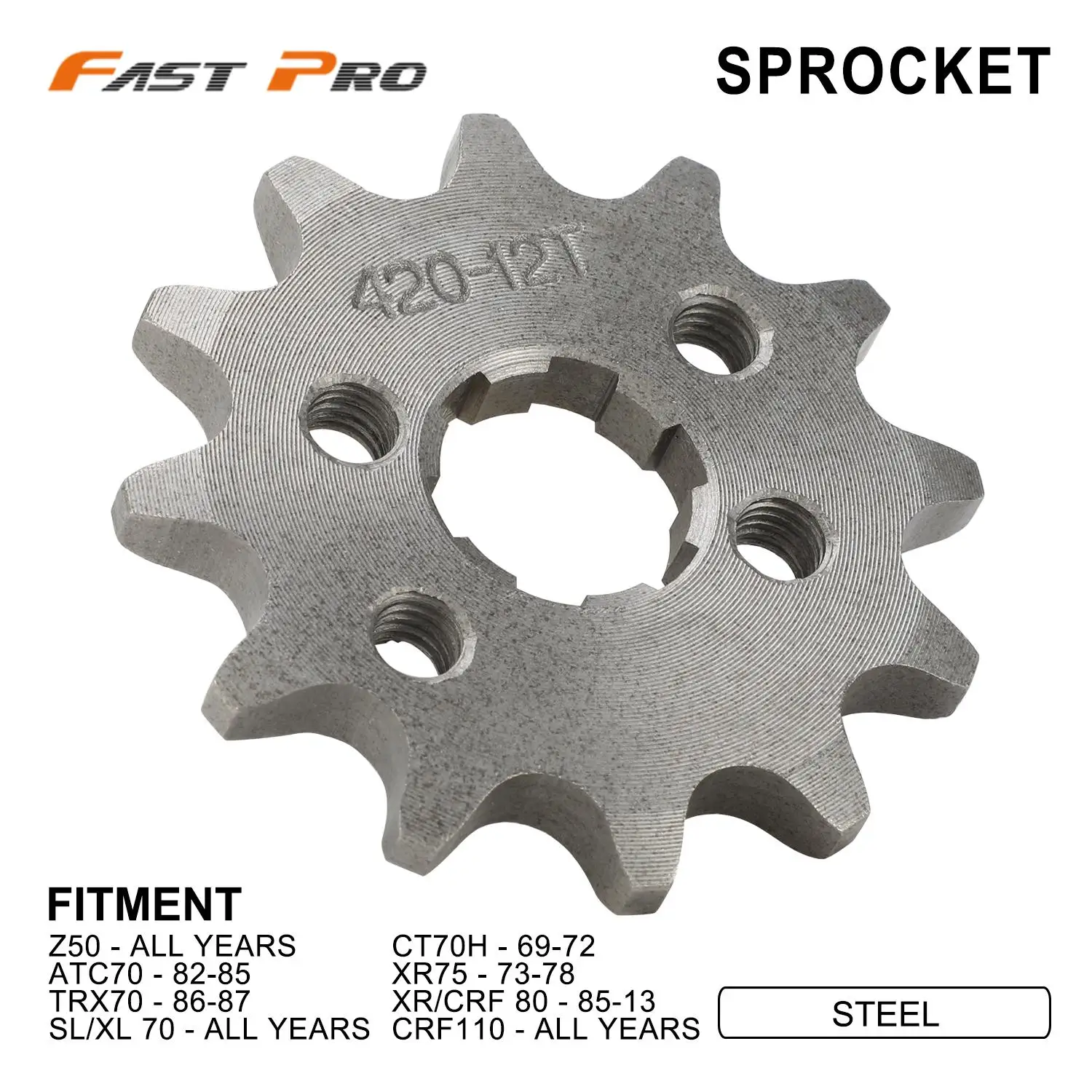 

Chain Sprocket 12T Motorcycle Accessories For Honda CRF110 SL XL 70 TRX70 XR75 ATC70 XR75 CT70H Z50 XR CRF 80 Motorbike Steel