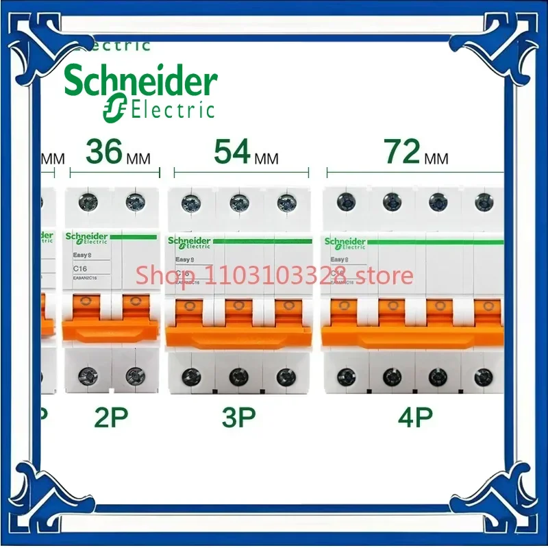 

Schneider electric Mini Disjuntor Easy 9 EA9A Miniature circuit breaker 1p 2p 3p 4p C type 6A 10A 16A 20A 25A 32A 50A 63A AC