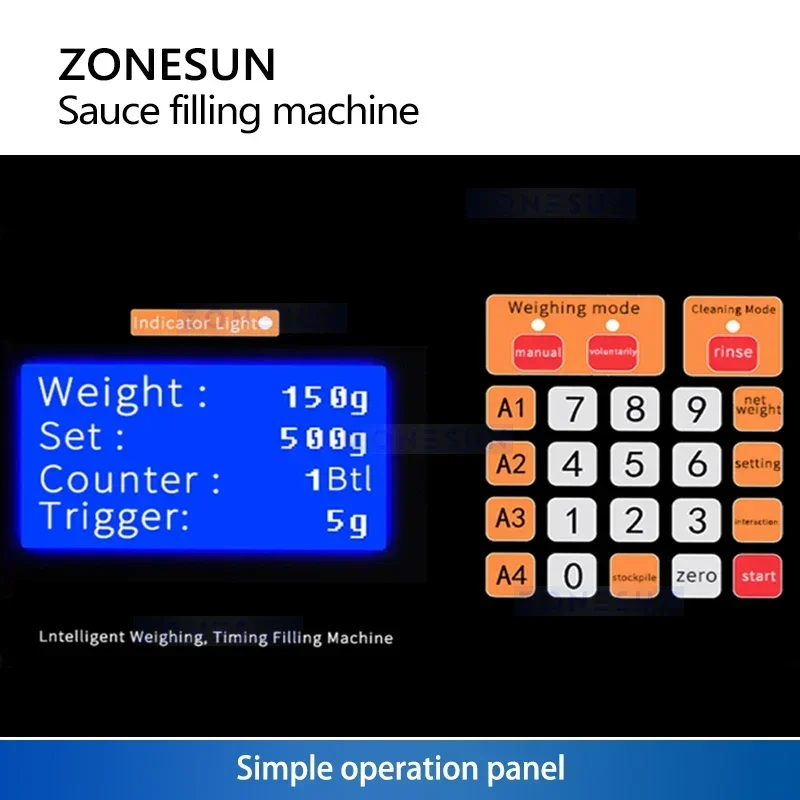 Zonesun ZS-SCF1 소스 충전기 두꺼운 페이스트 충전기 파스타 필러 땅콩버터 충전 장비