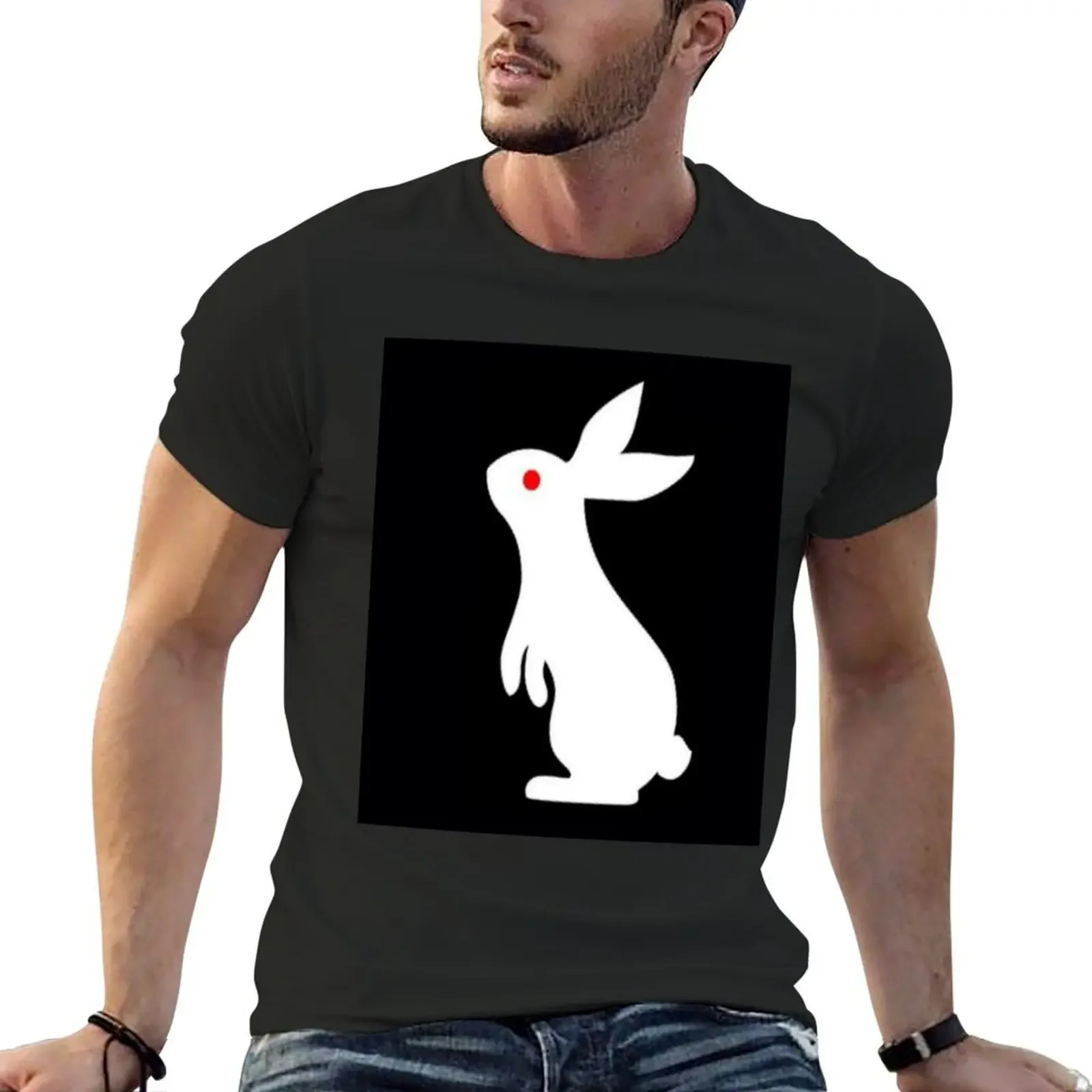 White Rabbit T-Shirt hippie clothes anime figures tshirts for men