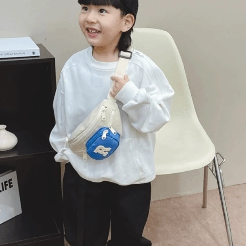 

All-match Letter Children's Waist Bag Sports Korean Style ' Shoulder Bag Creative Lightweight ' Chest Bag Boys