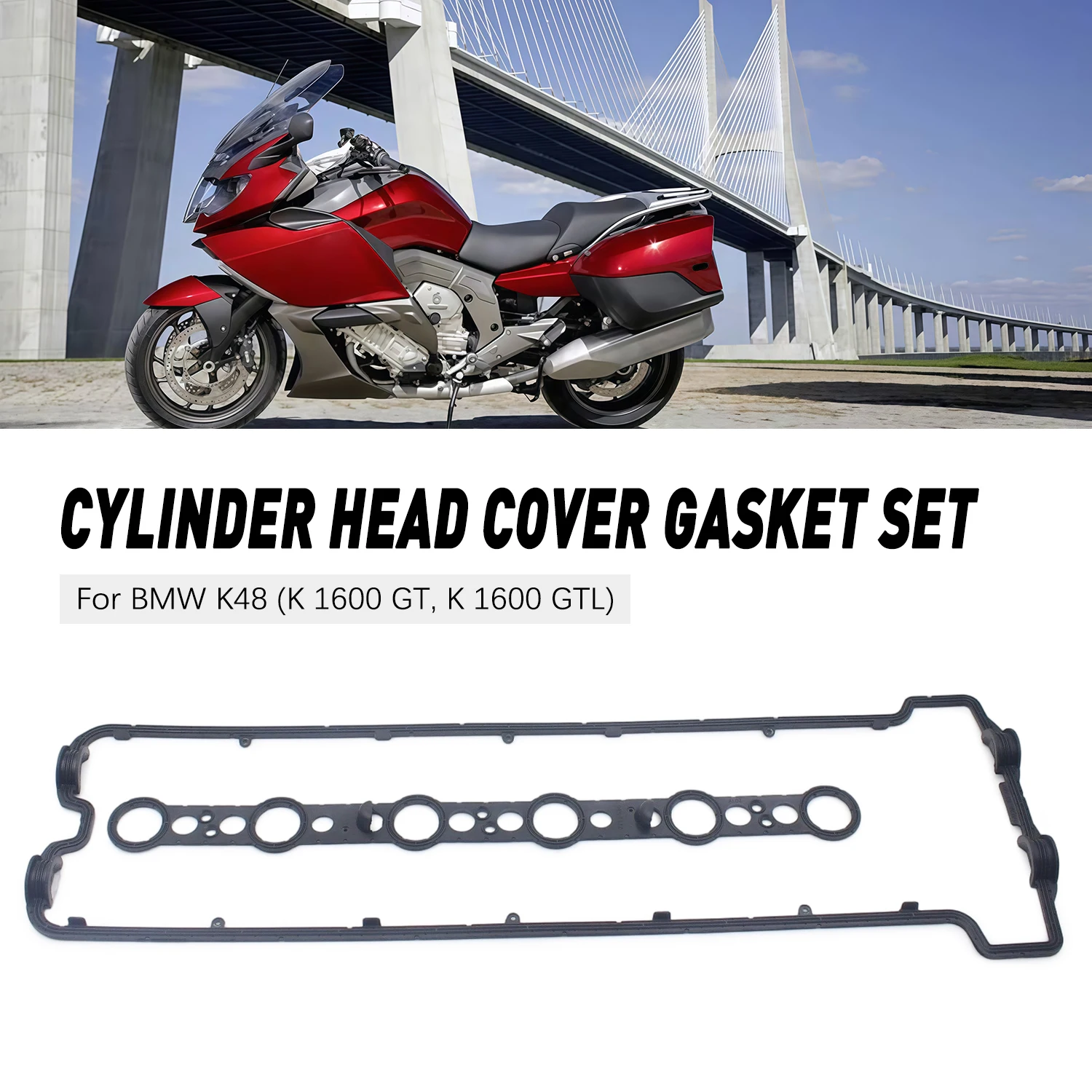 Cylinder Head Cover Gasket Seal Motorcycle Engine Accessories For BMW K48 K61 A40 K 1600 GT K 1600 GTL Bagger 11127728760
