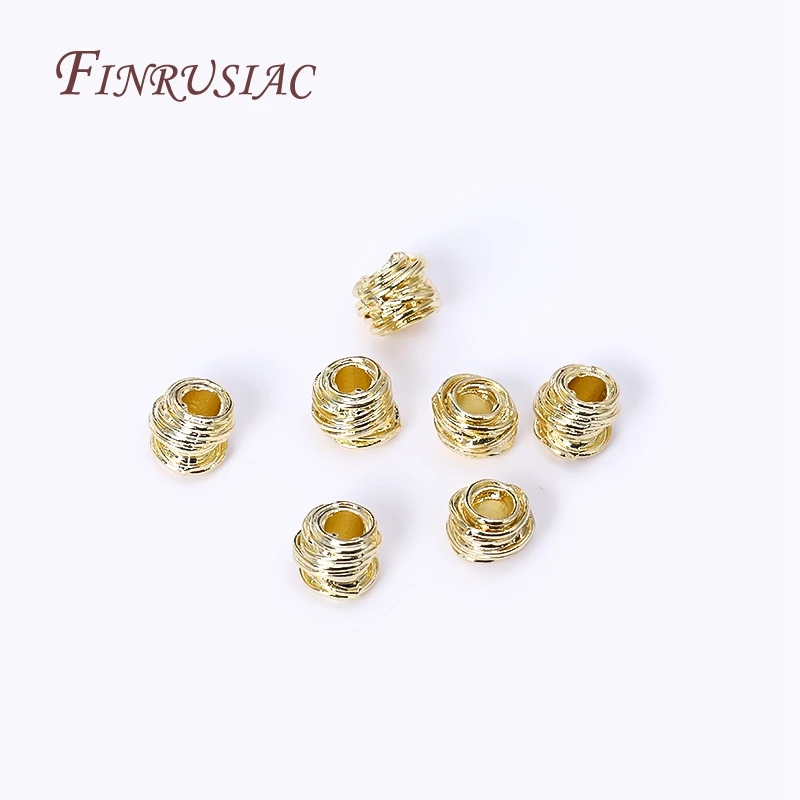 20/40/60 Stück 14K/18K vergoldete Messing-Webeperlen für DIY-Armbänder, Halsketten, Schmuckherstellung, Dekorationsperlen – Detail 20