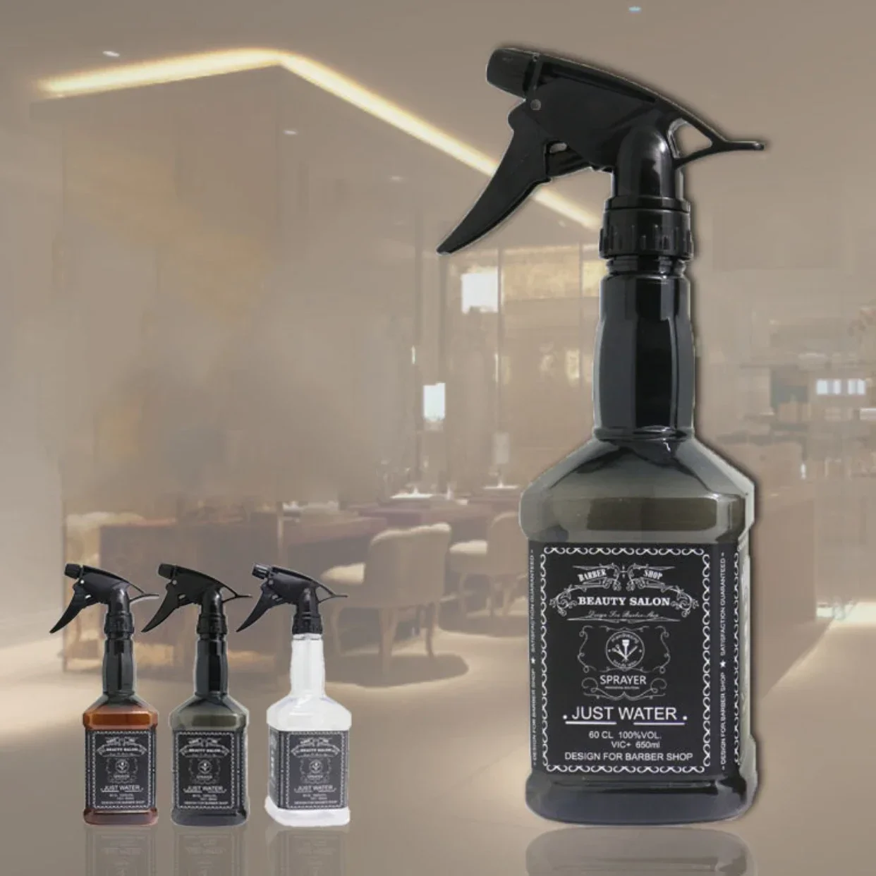 650/600ML High Pressure Continuous Spray Bottle Hair Care Water Replenishing Spray Bottles Separate Bottle Press Mist Sprayer