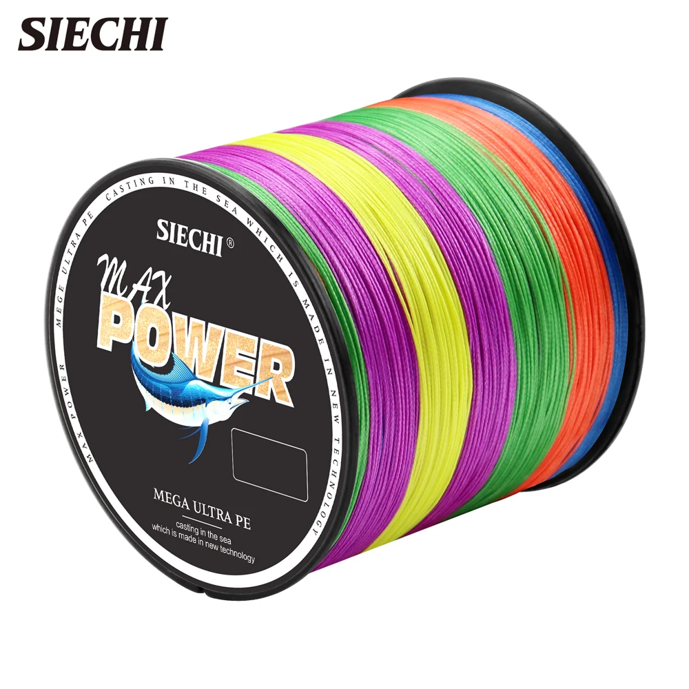 SIECHI Braided Line 4X 300m 9 Color All for Fishing Line MaxDrag 83LB Multifilament PE Line for Saltwater Sea Fishing