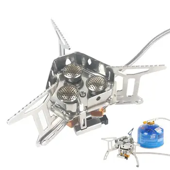 Camping Stove Burner 3 Heads Gas Stove Tourist Camping Burners 6800W Portable Three-Burner Camp Stove Backpacking Stove Kit