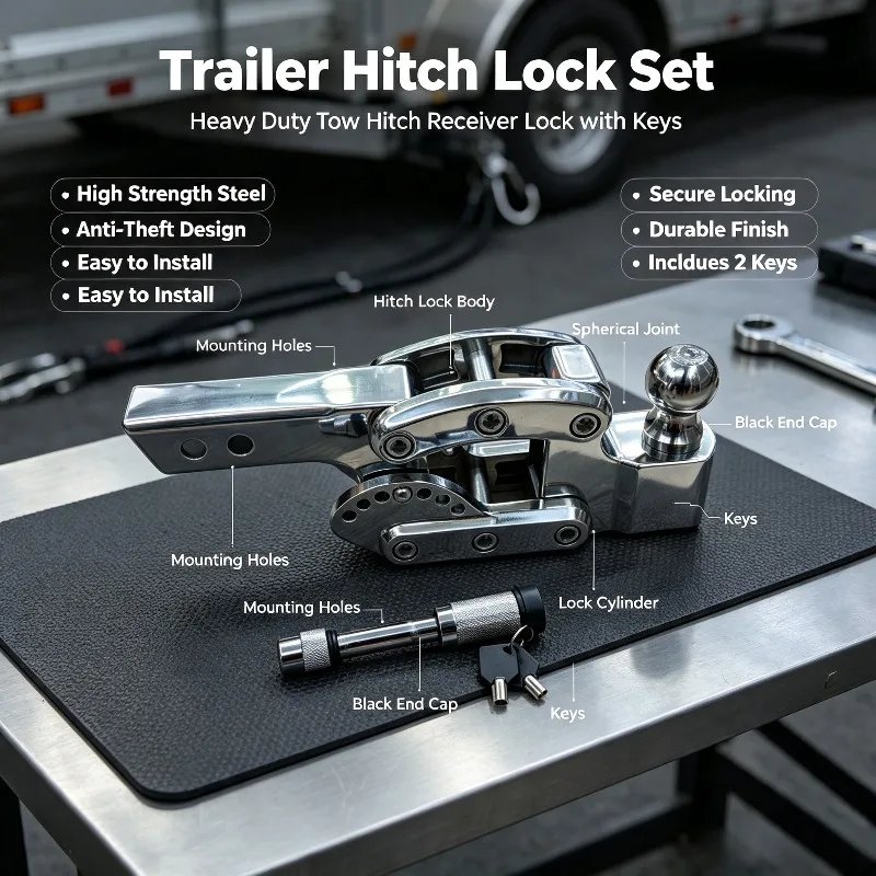 Adjustable Stainless Steel Trailer Hitch Ball Mount New Exterior Accessories Towing Stainless Steel Hitch Ball Mount Trailer