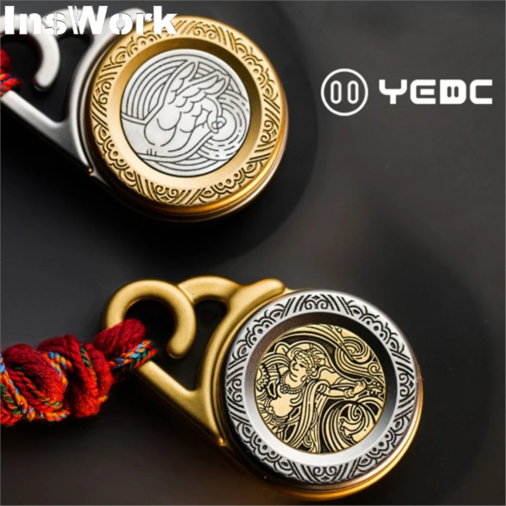 YEDC Haptic Coin Ratchet Coins Dunhuang Co-branded Decompression Toys Metal Play EDC Toys Black Technology