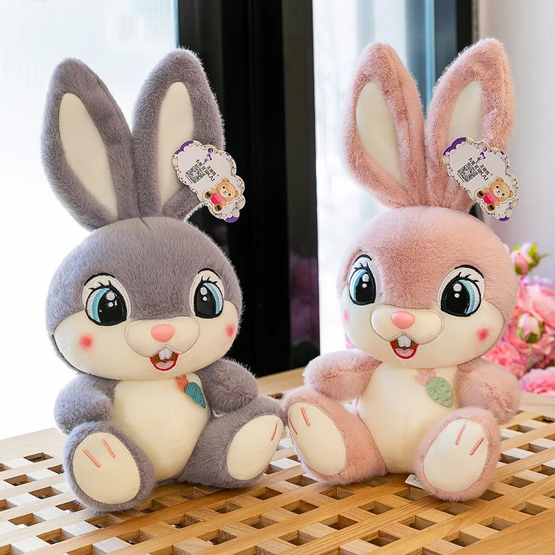 Kawaii Sweet Rabbit Plush Toy Stuffed Doll Long Eared Cartoon Bunny Cuddly Pillow for Kids Birthday Xmas Gift Soft Doll