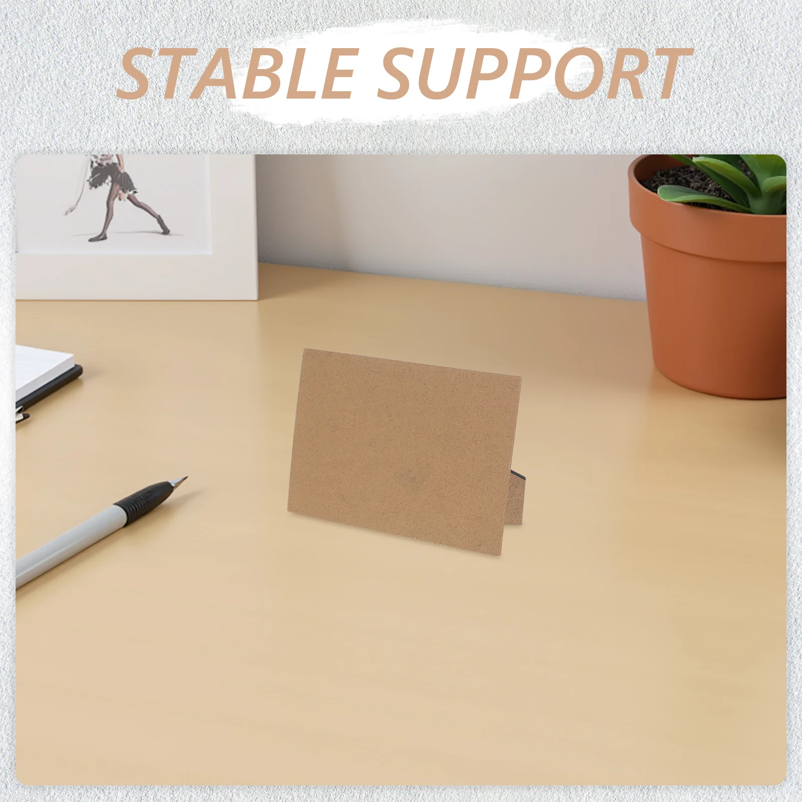 3Pcs Picture Frame Easel Backs Self-Adhesive Easy Installation DIY Backing Board Black Stable Support for Tabletop Frames