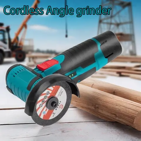 12V 무선 앵글 그라인더 브러시 커터 소형 연마기 절단 톱날 포함 휴대용 DIY 전동 공구 가정 및 작업용