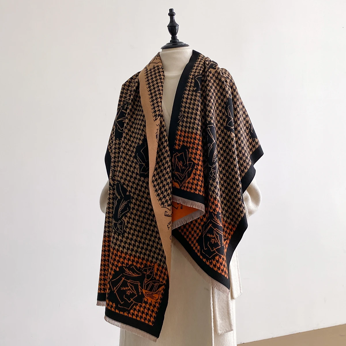 

Роскошный зимний шарф, женский кашемировый теплый брендовый платок из пашмины, женские шали, толстые мягкие шарфы-пончо Bufanda, палантин 2025