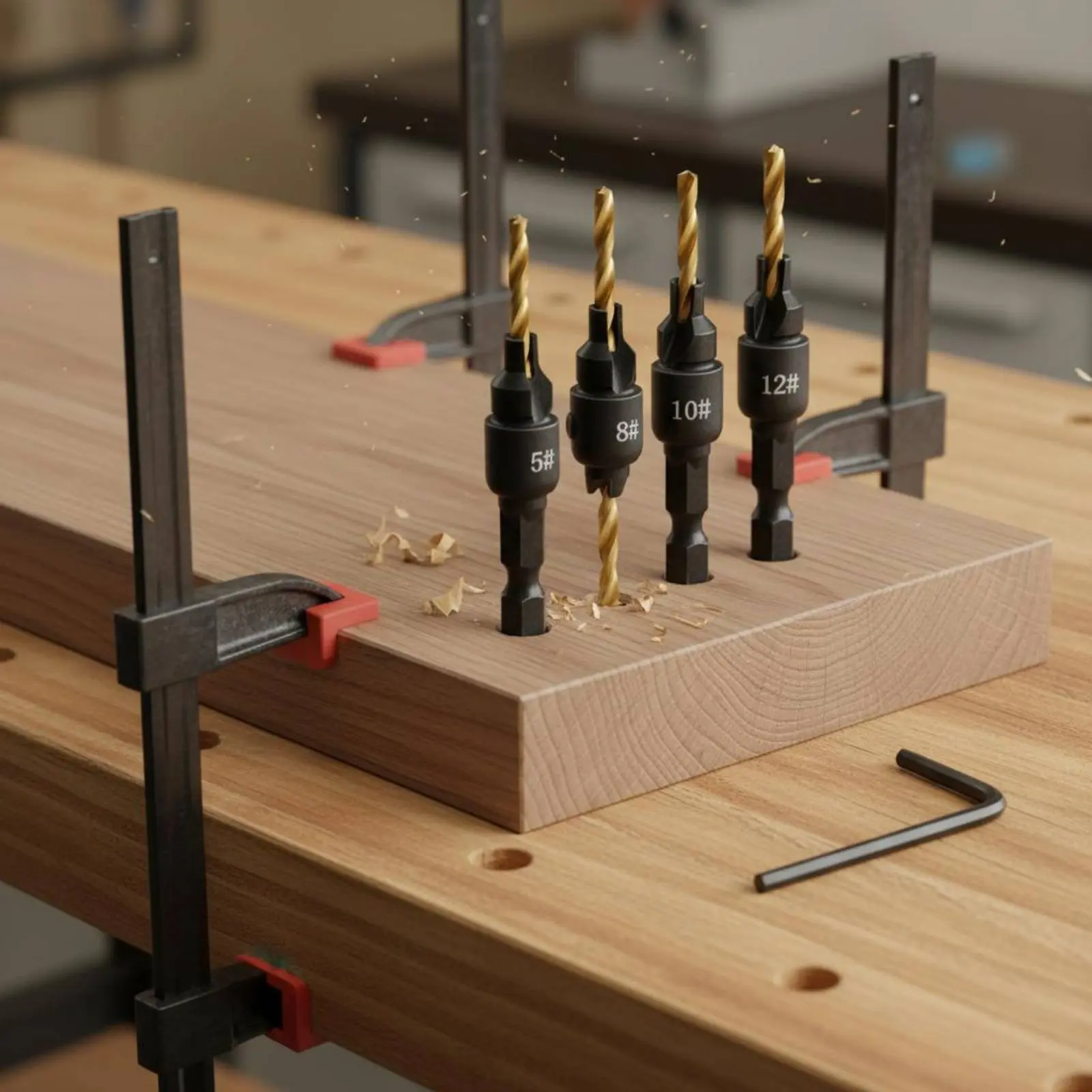 

Countersink Drilling Accessory Set High-Speed Metal Hex Shank Countersink Drill Piece Hex Shank Lead Drill Set Burr-Clean Finish