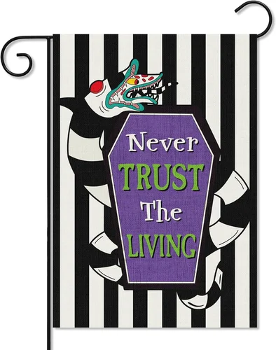 Halloween Scary Garden Flag, Double-Sided Black White Stripes Yard Sign XXH LLP LLX uui