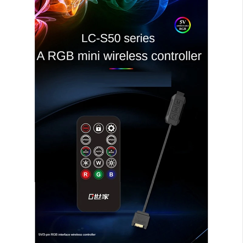 LC-S50 argb 5v 3pin ao controlador de luz da relação da sincronização de sata para o fã do caso do computador