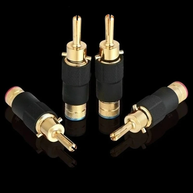 Audiofilski pozłacany wtyk bananowy Samoblokujące złącze kabla głośnikowego Adapter wzmacniacza audio HiFi — zdjęcie produktu 4