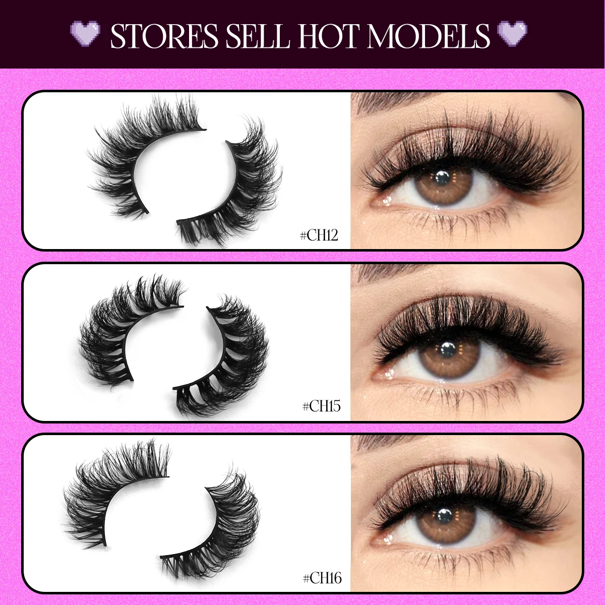 GROINNEYA Cat Eye Lashes Look Natural Soft Faux Mink Eyelashes long Winged End Eye Elongated eye tail Eyelashes Extension Makeup
