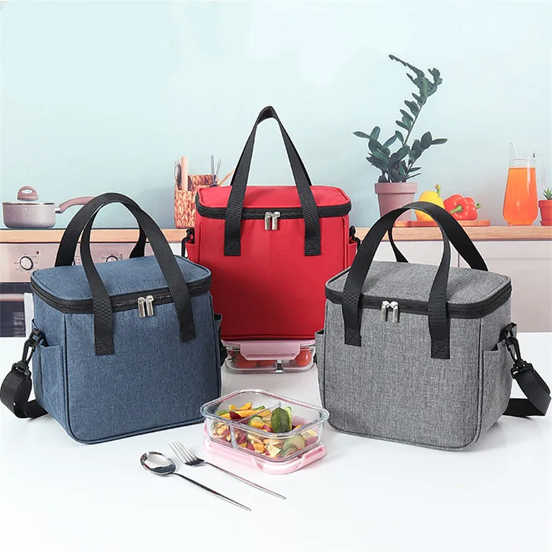 

Portable Thermal Lunch Box Bag New Simple Large Capacity Waterproof Picnic Food Tote Insulation Belt Bento Bag For Office Worker