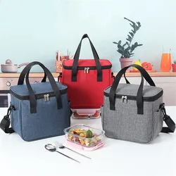 Portable Thermal Lunch Box Bag New Simple Large Capacity Waterproof Picnic Food Tote Insulation Belt Bento Bag For Office Worker