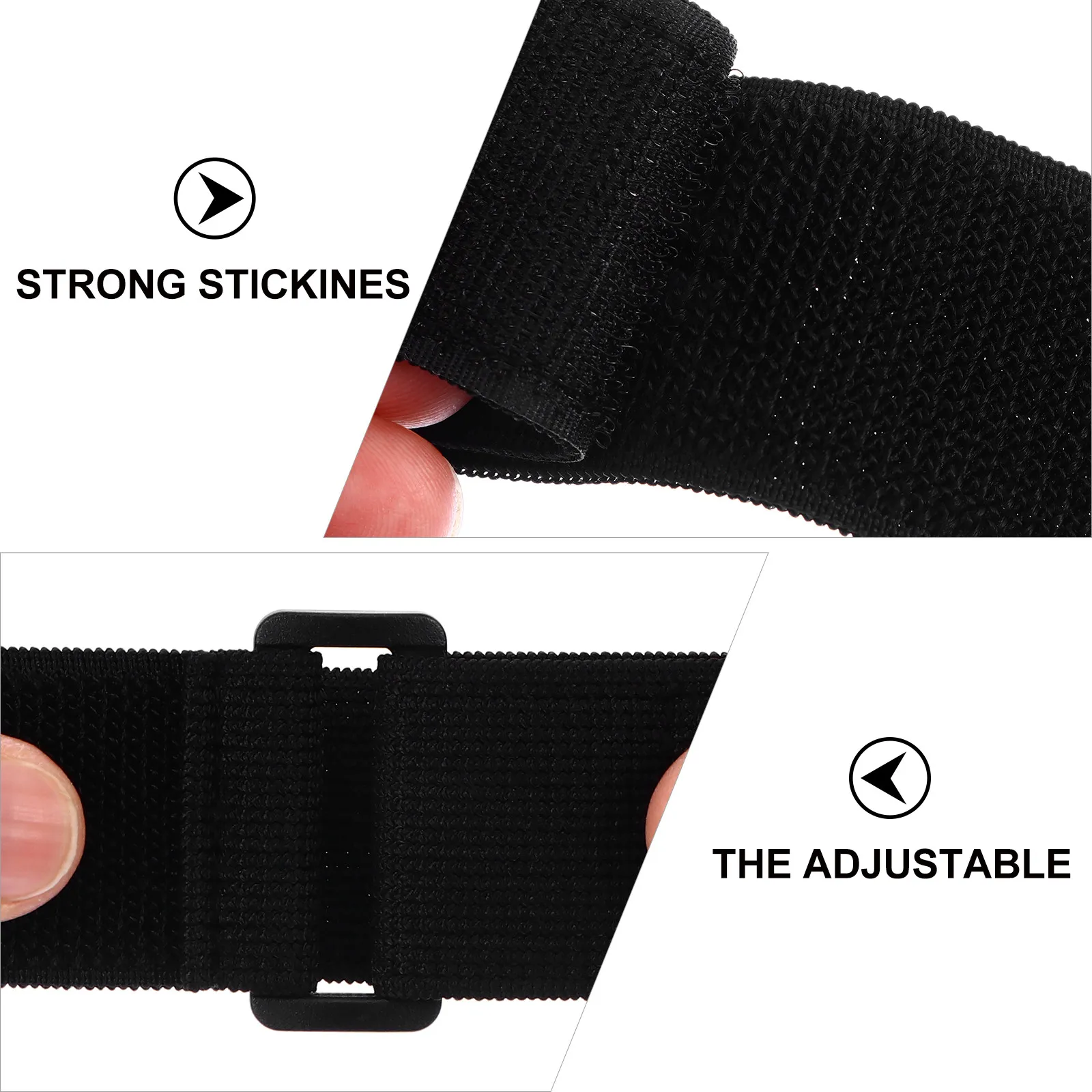 10Pcs Thick Loop Strong Hook Adhesive Strap Nylon Waterproof Bag Arm Band Elastic Fixing Tape for Outdoor Gear Clothing Use