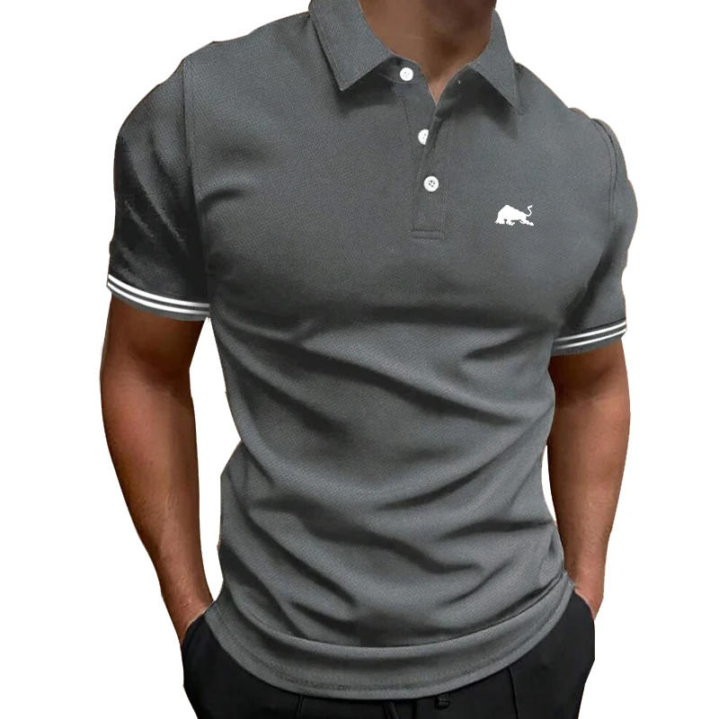 Polo de Golf deportivo de manga corta para hombre, Camiseta ajustada de verano, ropa 100% poliéster, Tops