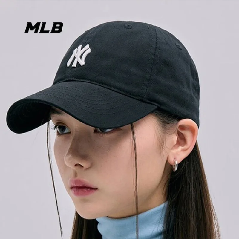 قبعة بيسبول ماركة MLB قبعة كلاسيكية سوداء منقار البط في نيويورك للجنسين حافة قابلة للتعديل
