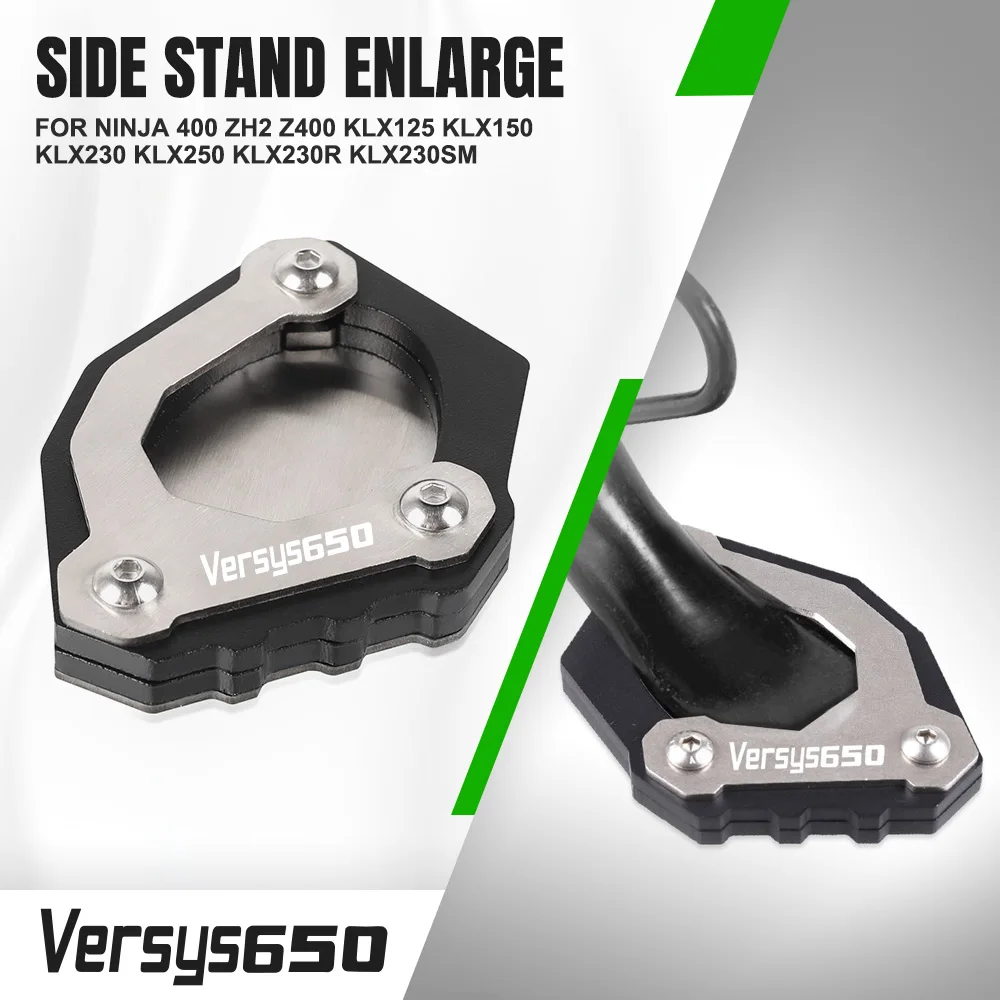 For Kawasaki Ninja 400 ZH2 Z400 KLX125 KLX150 KLX230 KLX250 KLX230R KLX230SM CNC Kickstand Motorcycle Foot Side Stand Extension