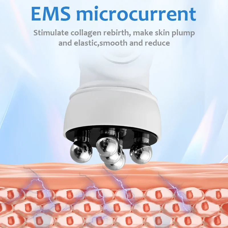 Rodillo EMS para masaje Facial, máquina de Estiramiento Facial, microcorriente, estiramiento de la piel, rejuvenecimiento, línea en V, rodillo para ojos, belleza, cuidado de la piel