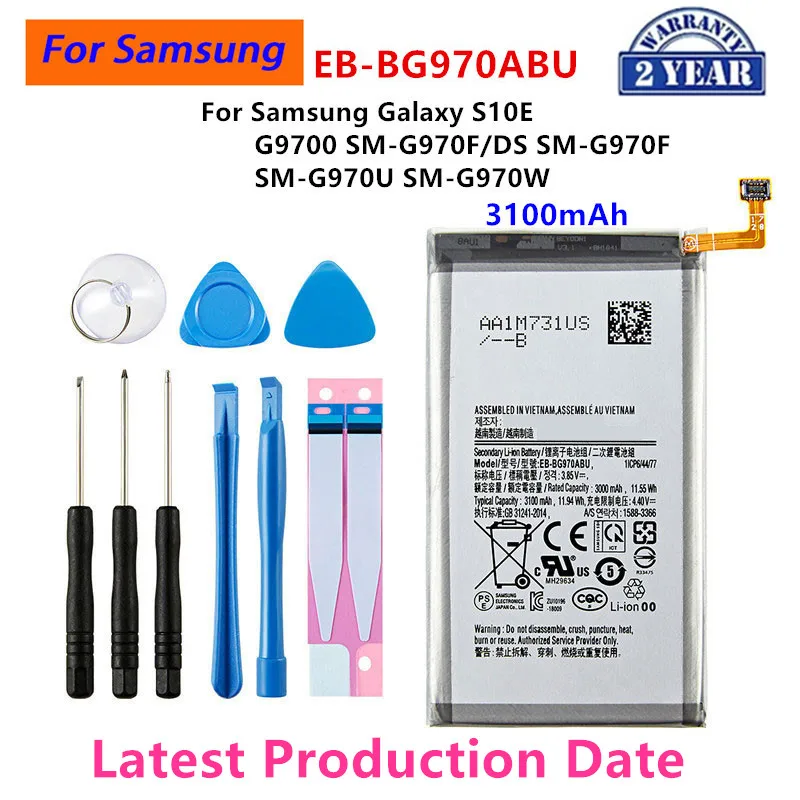 Brand New EB-BG970ABU 3100mAh Battery For Samsung Galaxy S10E S10 E G9700 SM-G970F/DS SM-G970F SM-G970U SM-G970W +Tools