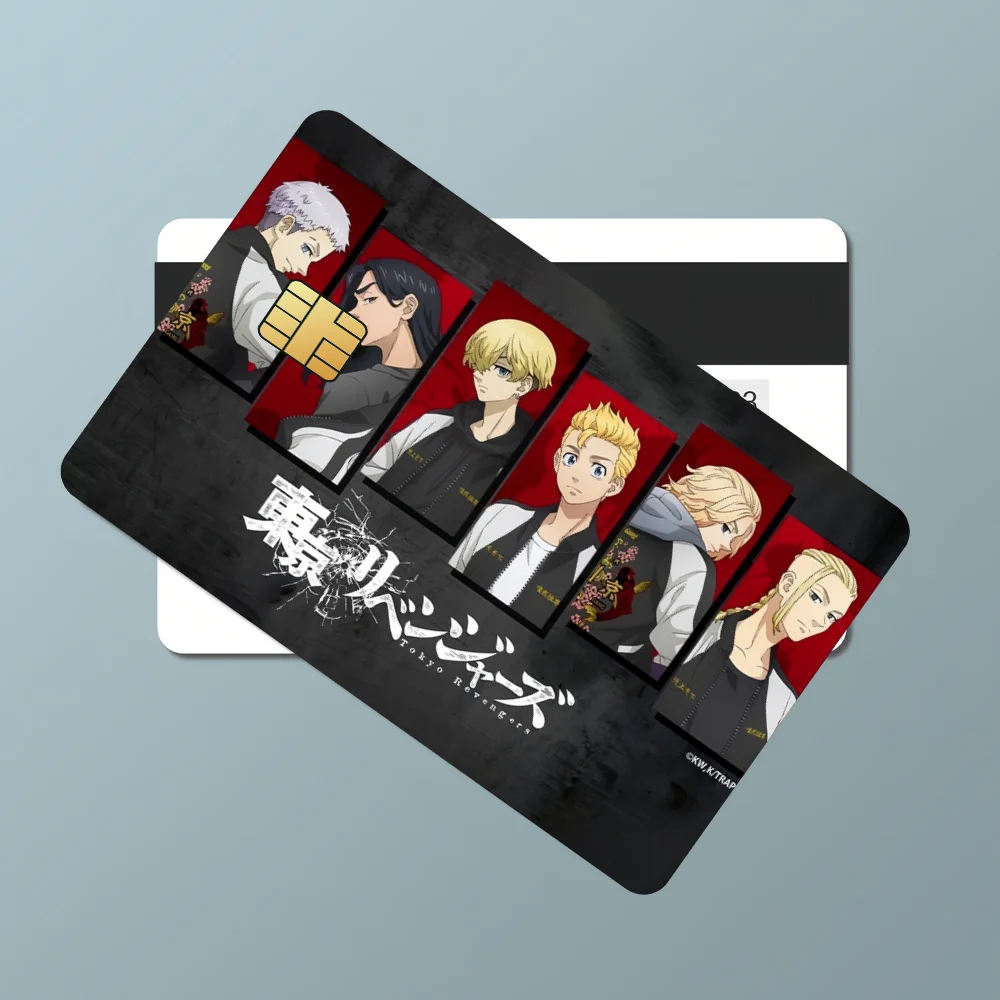 ID Mikey Film Skin Cover Credit Card Stickers  Anime Tokyo Revengers 4PCS Debit Front Decoration Bank Bus Pass Waterproof
