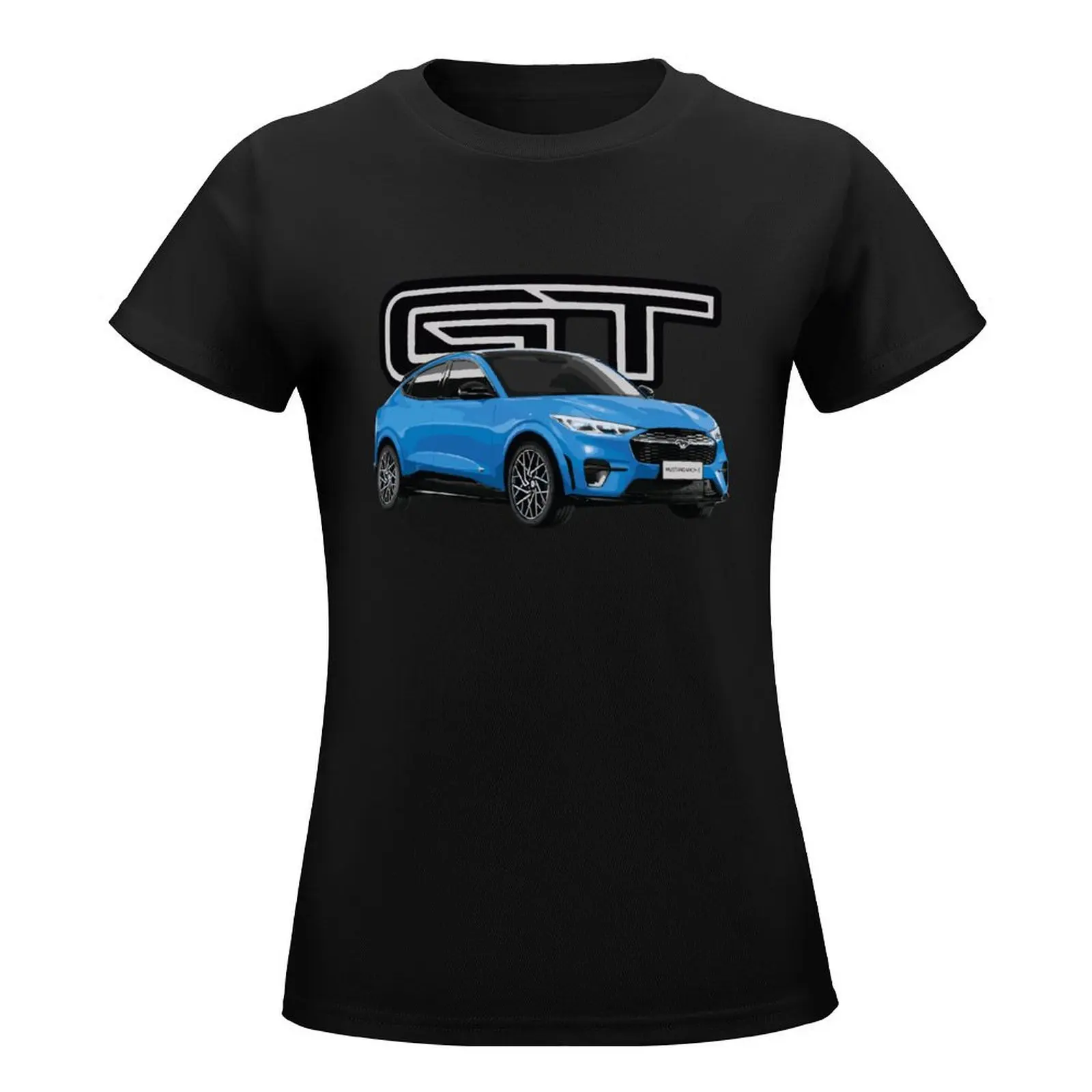 MUSTANG MACH-E GT Grabber Blue Performance Electric SUV T-Shirt cute tops oversized summer top t-shirts for Women pack