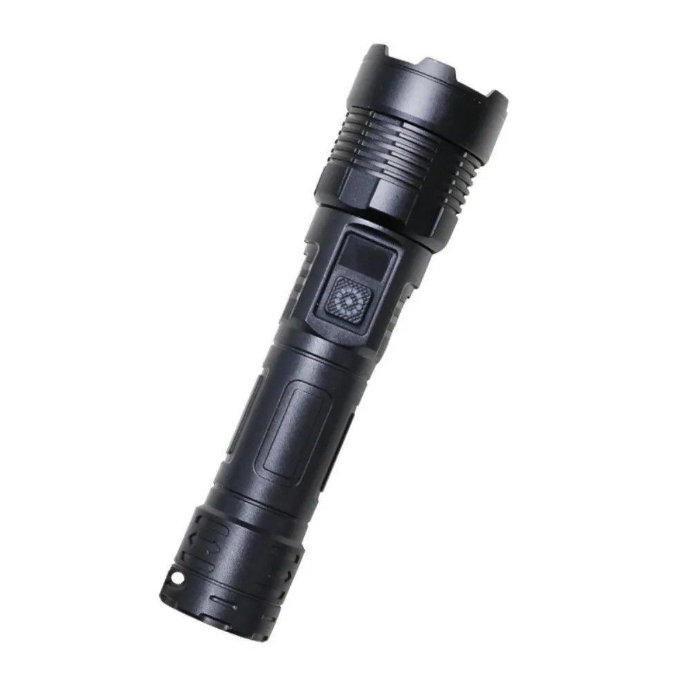 Dual-Light Source White Laser Flashlight, Retractable Zoom, Super Bright USB Rechargeable Torch for Outdoor Camping