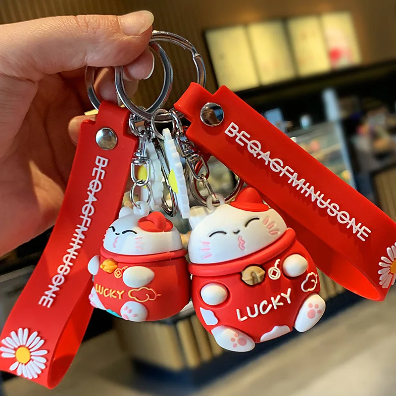 

Minso корейская версия ins Lucky Maneki Neko брелок кулон креативный мультяшный 3D брелок кулон