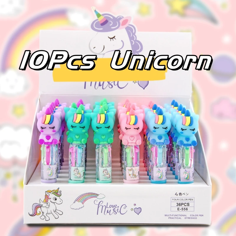 dos desenhos animados unicorn mini caneta esferografica canetas multicolor kids writing papelaria material escolar e de escritorio kawaii cores 10 pcs por lote 01