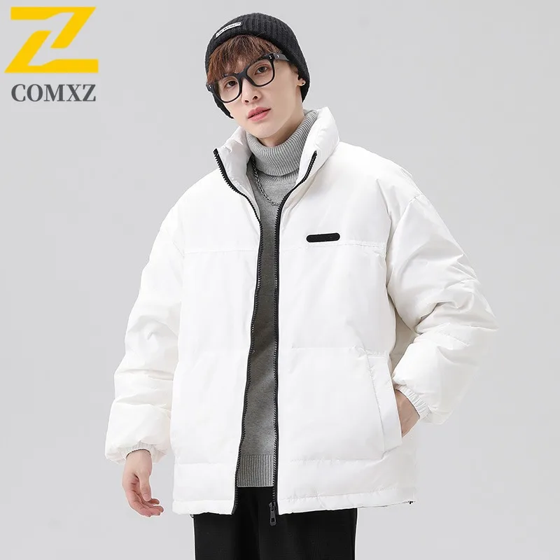 COMXZ Mens Padding Coat 2025 Classics Hooded Outdoor Camping Cold Protection Coat Hiking Travel Lightweight Autumn Parker Coat