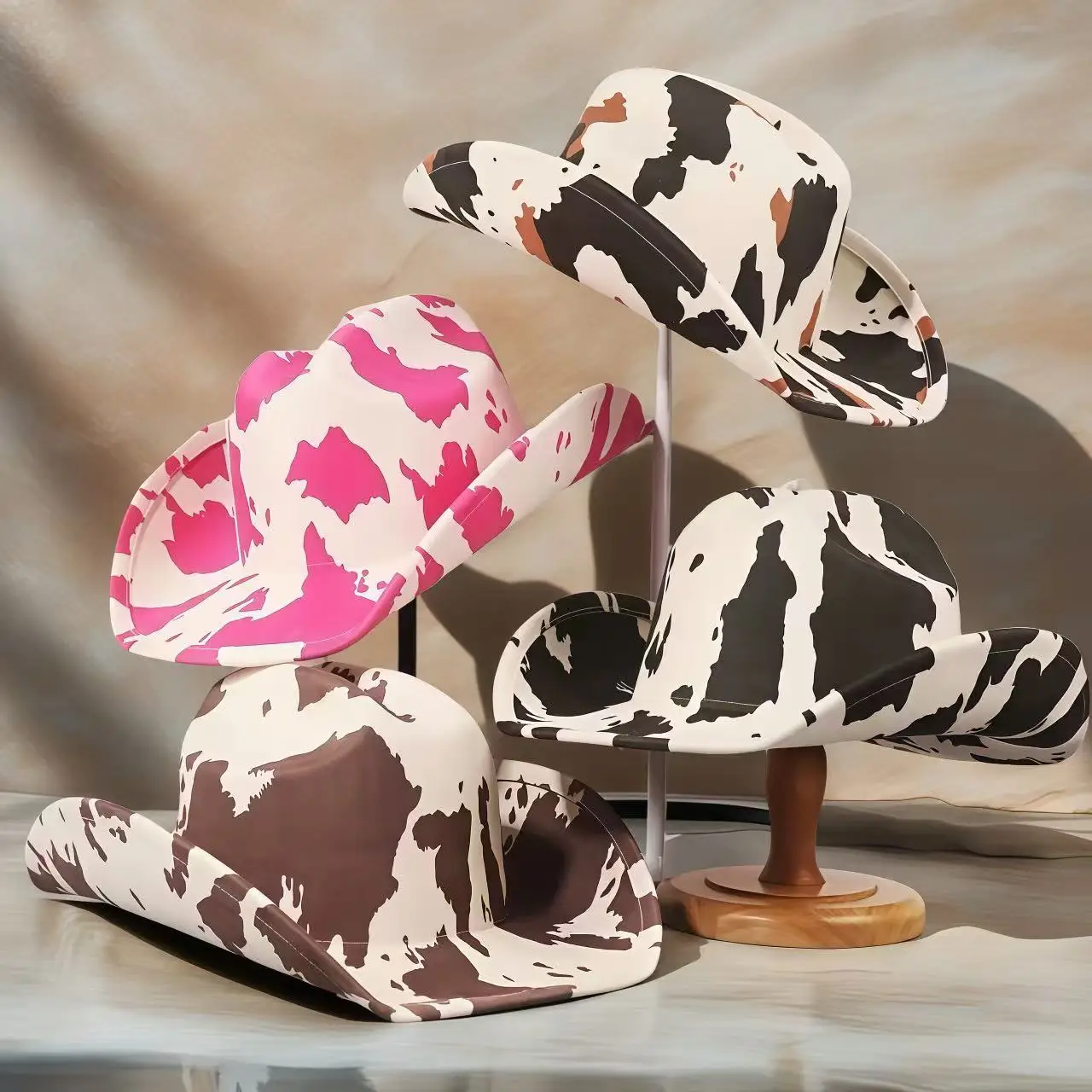 HongLuan Brokatowy Kapelusz Kostiumowy dla Dorosłych i Kapelusze Kowbojskie z Cyrkoniami dla Kobiet, Akcesoria do Cosplay Kowbojki i Kapelusz Kowbojski