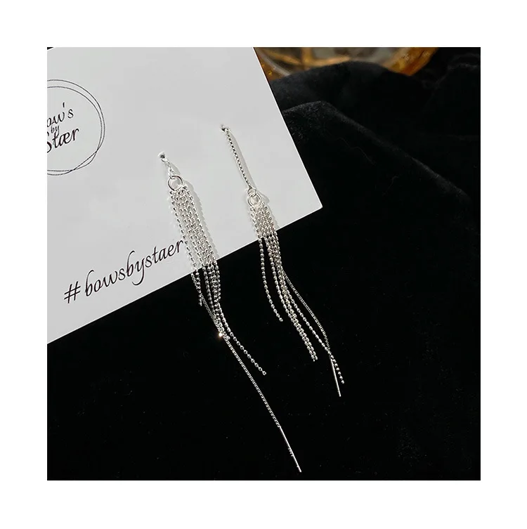 Ohrringe aus 925er-Sterlingsilber mit Quasten für Damen, Schmuck, Verlobung, Piercing, Großhandel, Zubehör, verhindert Allergien, Geld 925 – Detail 17