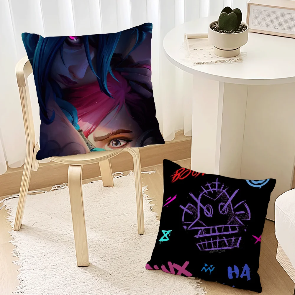 Game L-LOLS Anime Pillow Case For Sofa Bedroom Living Room Office Bedside J-JINX Table Backrest Cushion Printing Square