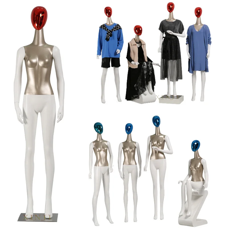 Nice Costume Mannequin Shelf Full Body High-end Movable Head Electroplating Head Fashion Female Model