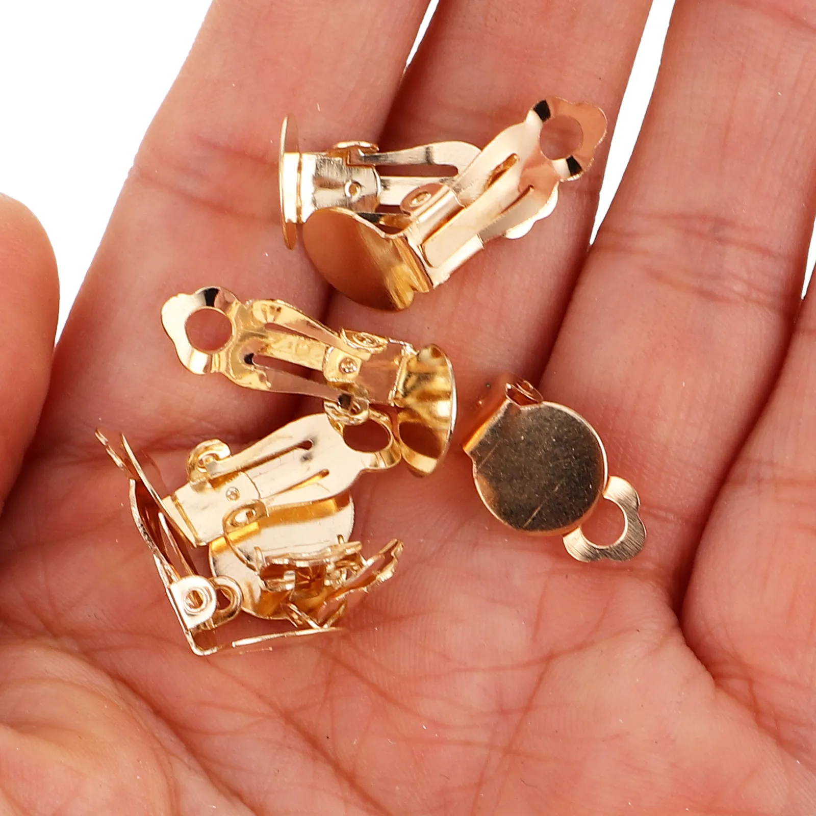 50Pcs Frog Ear Cuff Earrings Clip on for Non Pierced Ears Flat Back Tray DIY Jewelry Making Supplies Comfort Secure Adjustable