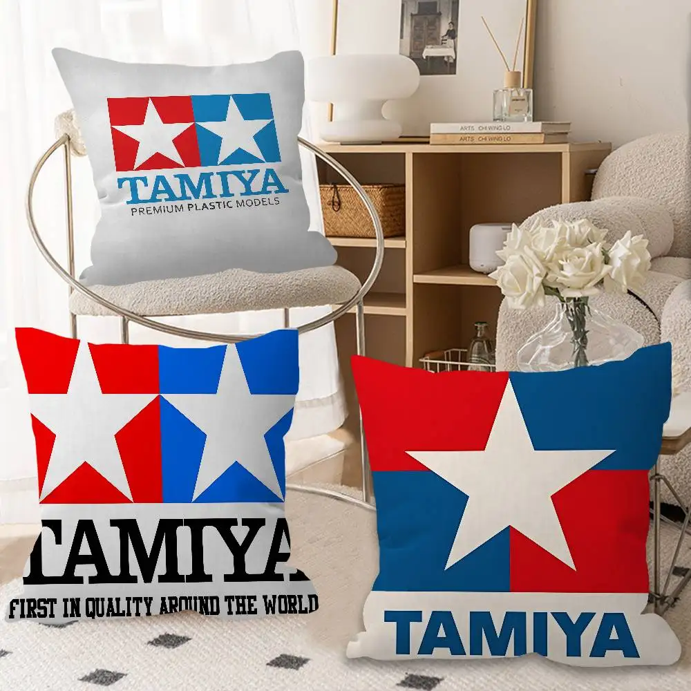 T-Tamiya Logo 45*45cm Cushion Cover Pillow Cover Decor Pillowcase Home Pillowcase for Couch Pillow