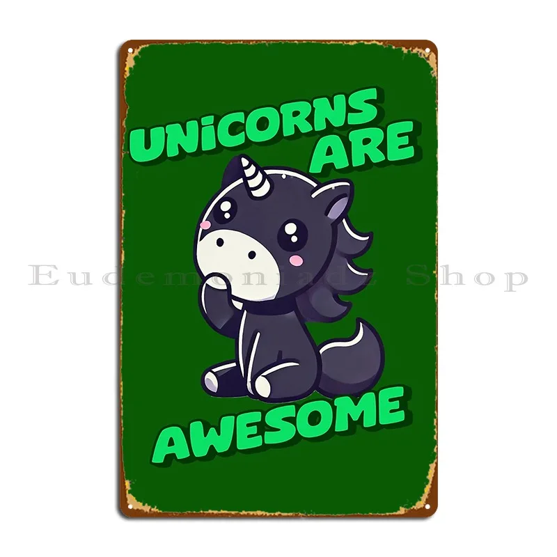 Unicorns Are Awesome Terry Metal Plaque Poster Personalized Painting Pub Iron Designing Tin Sign Poster